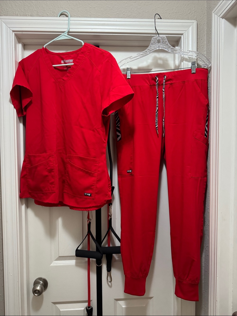 Grey's Anatomy Red Jogger Scrub Pants